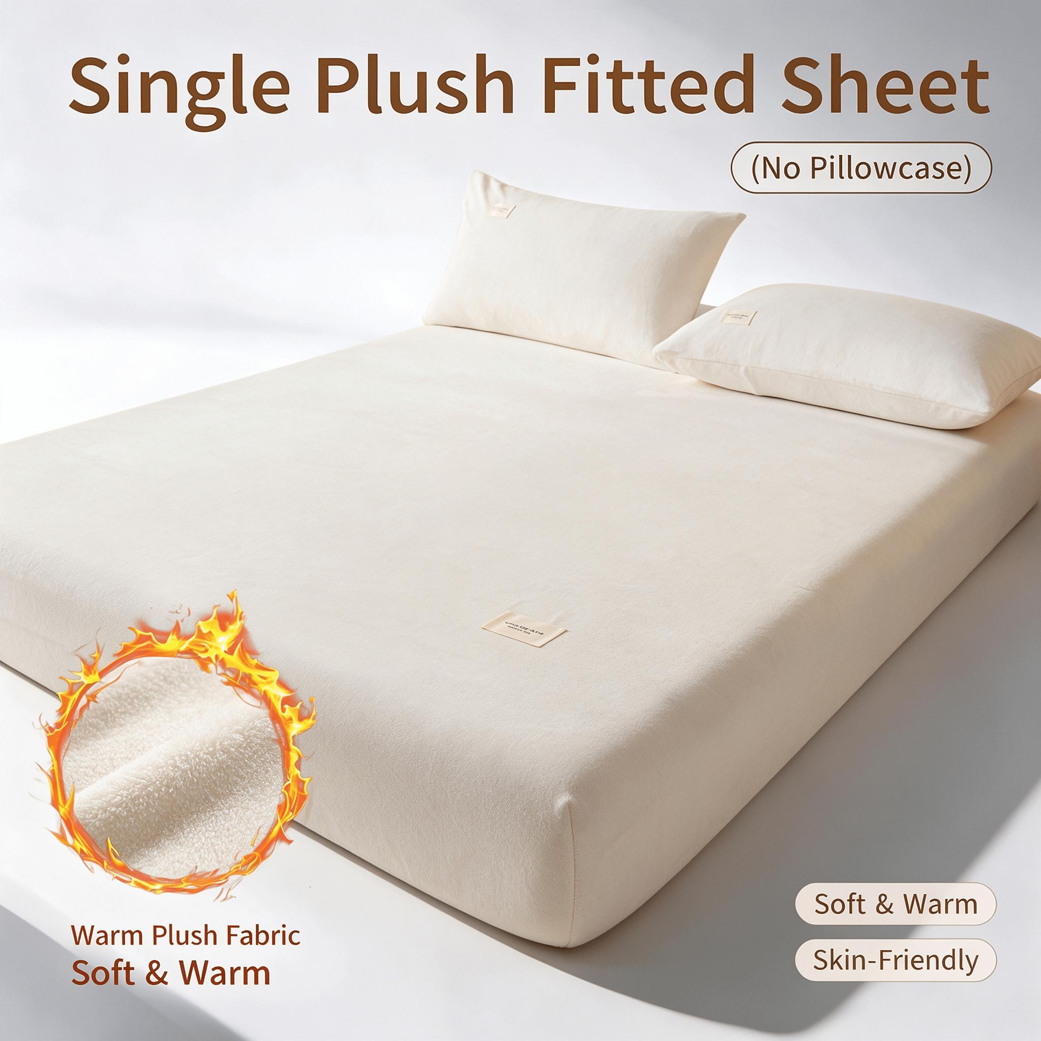 Image of 1 High-quality Milk Velvet Bedsheet, Soft And Warm Bedding, Mattress Protector, And Bedroom Sheets - Machine Washable