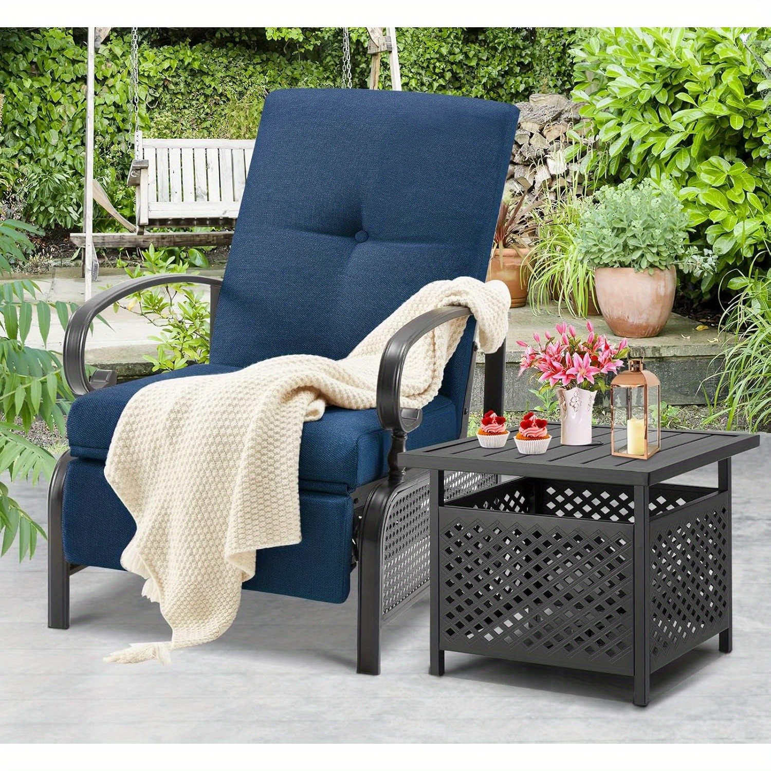 reclining metal patio chairs