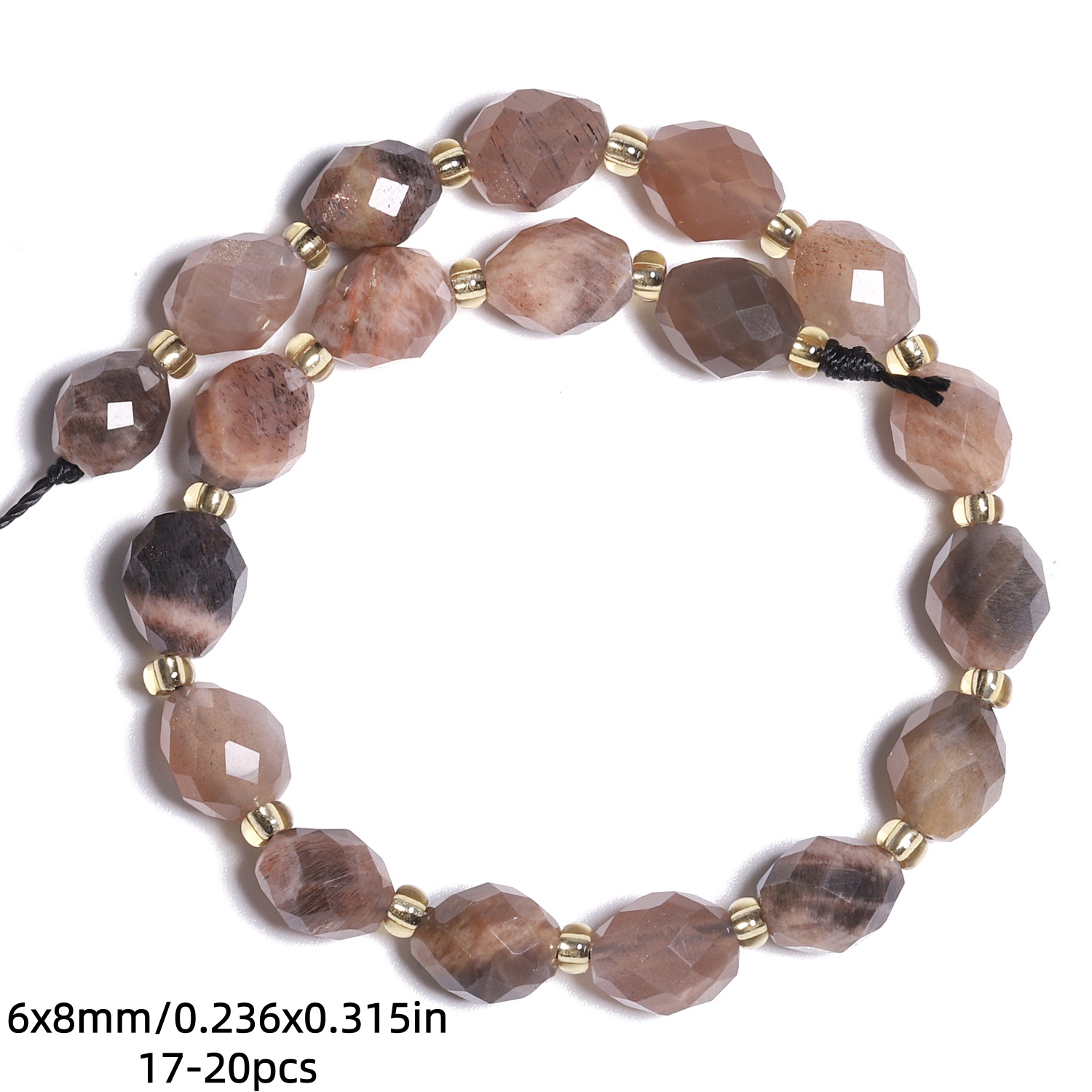 TEMU AAA Perles de naturelle facettées en , perles d'espacement libres uniques utilisées pour la fabrication de bijoux, bracelets, , boucles