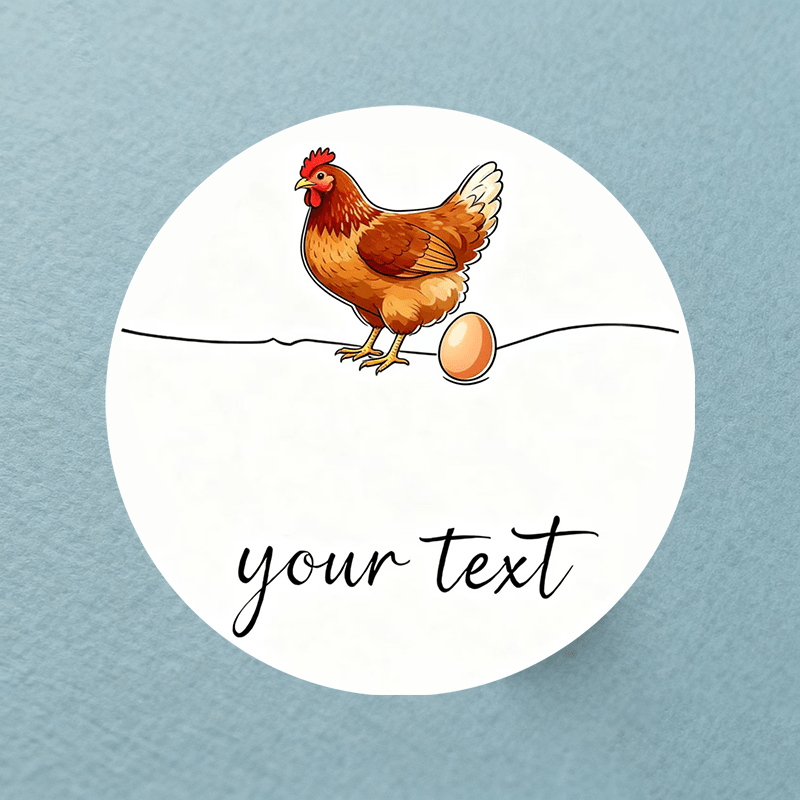 TEMU Personalized Labels – With Designs Featuring Chickens And Their Eggs. Perfect For Making Custom Kitchen Labels, Food Packaging, Gift Tags, Or