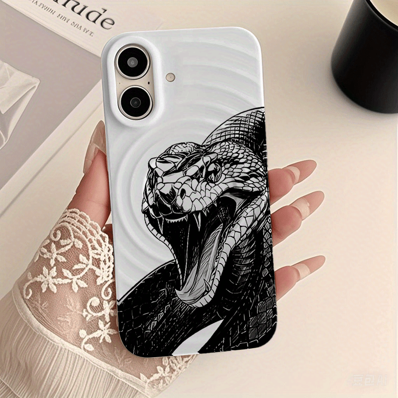 a large snake design suitable magnetic case iphone 16 pro Temu