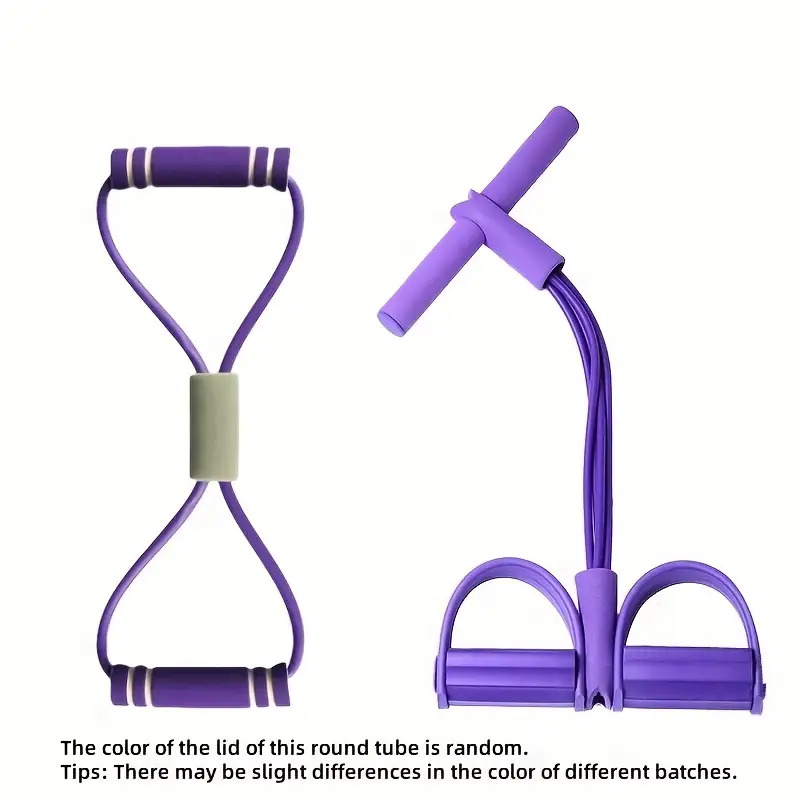 TEMU 2pcs Resistance Band Set, 8-strand Pull Rope + 4-tube Pedal Resistance Bands, 8-strand Pull Rope Home Gym Resistance Bands - 4-tube Elastic Pull