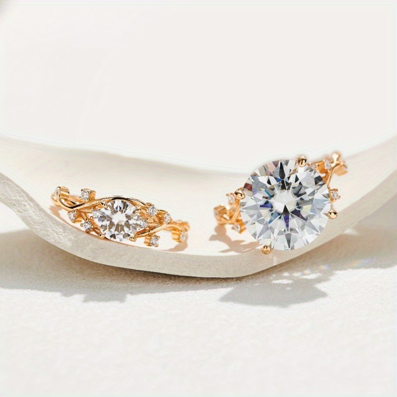 Eternals Earth Moissanite Engagement Ring 925 Silver Wedding Band