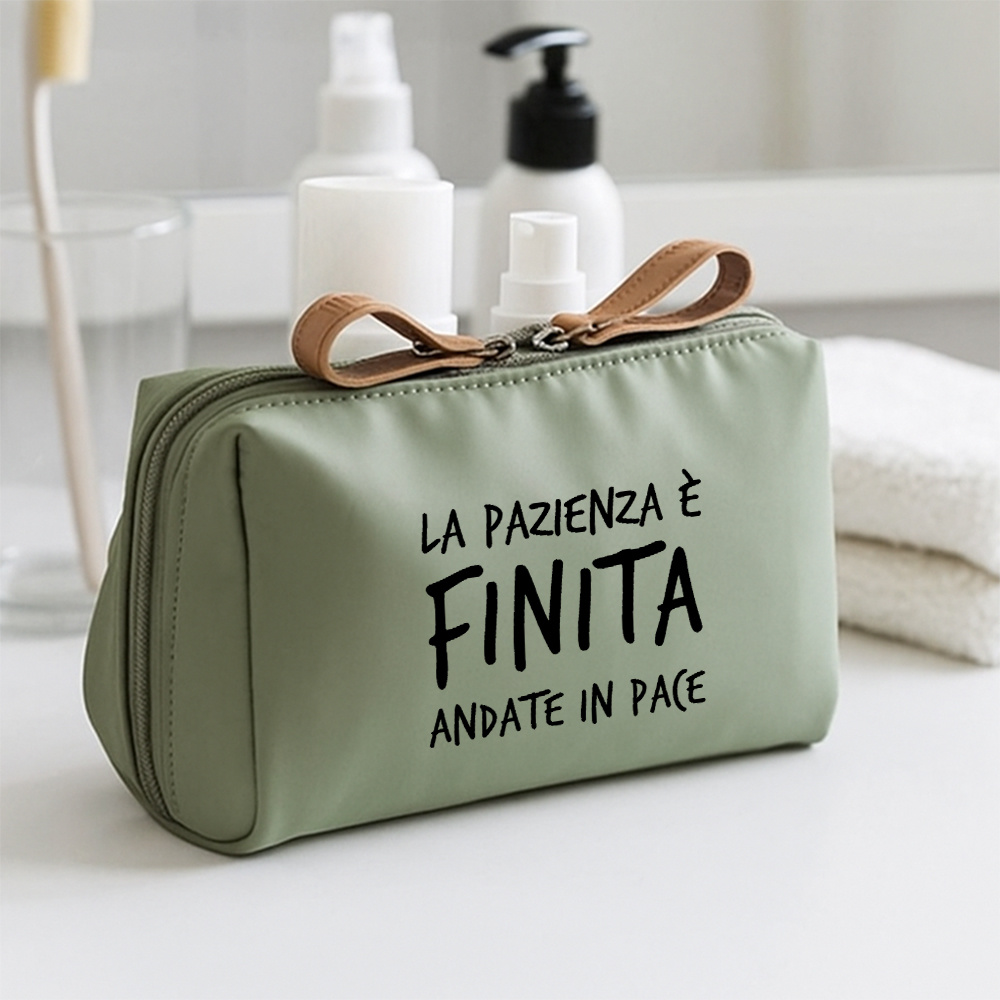 TEMU Citazione Casual Italiana - Stampa "La Pasionza E ", Versatile per Look Informale e Vacanze, Moda Italiane: Borsa da Toilette con Cubi