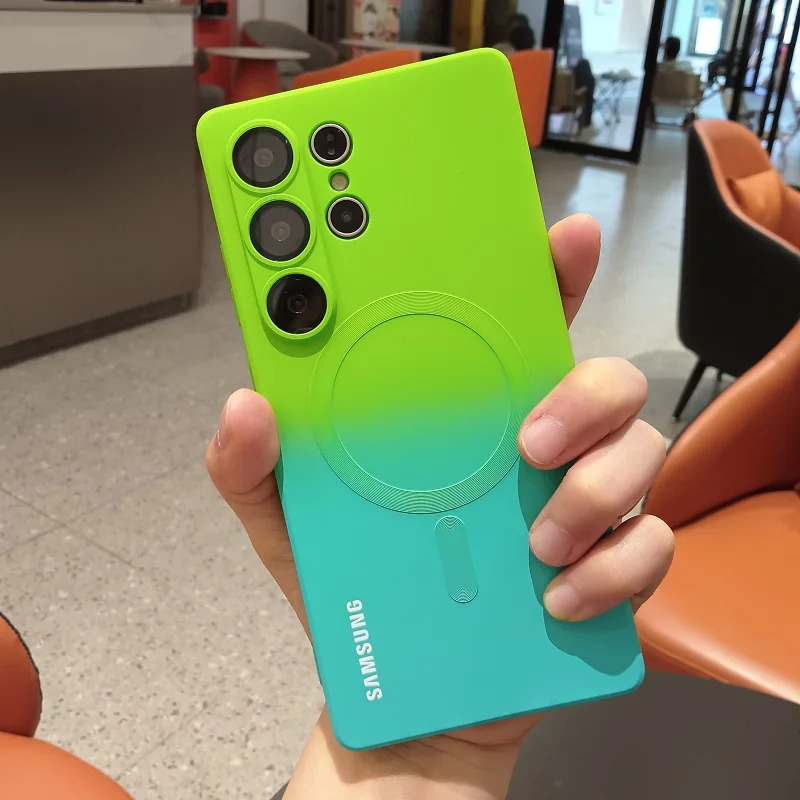 TEMU Phone Case: Dopamine Gradient Cute Magnetic Printed Phone Case, Suitable For S26 S25 S24 Fe S23 Plus S22 S21 Ultra, Easy-to-match Fashionable