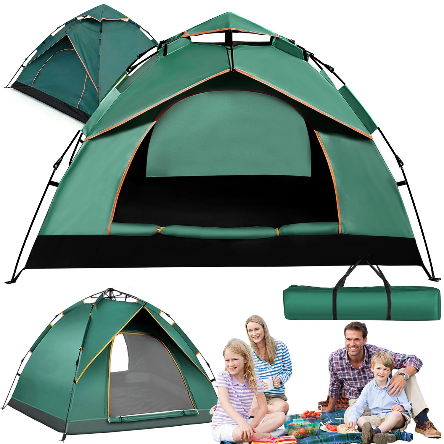 Instant Pop-up Tent For 3-, Ideal For And Hiking, 4-season Outdoor Shelter