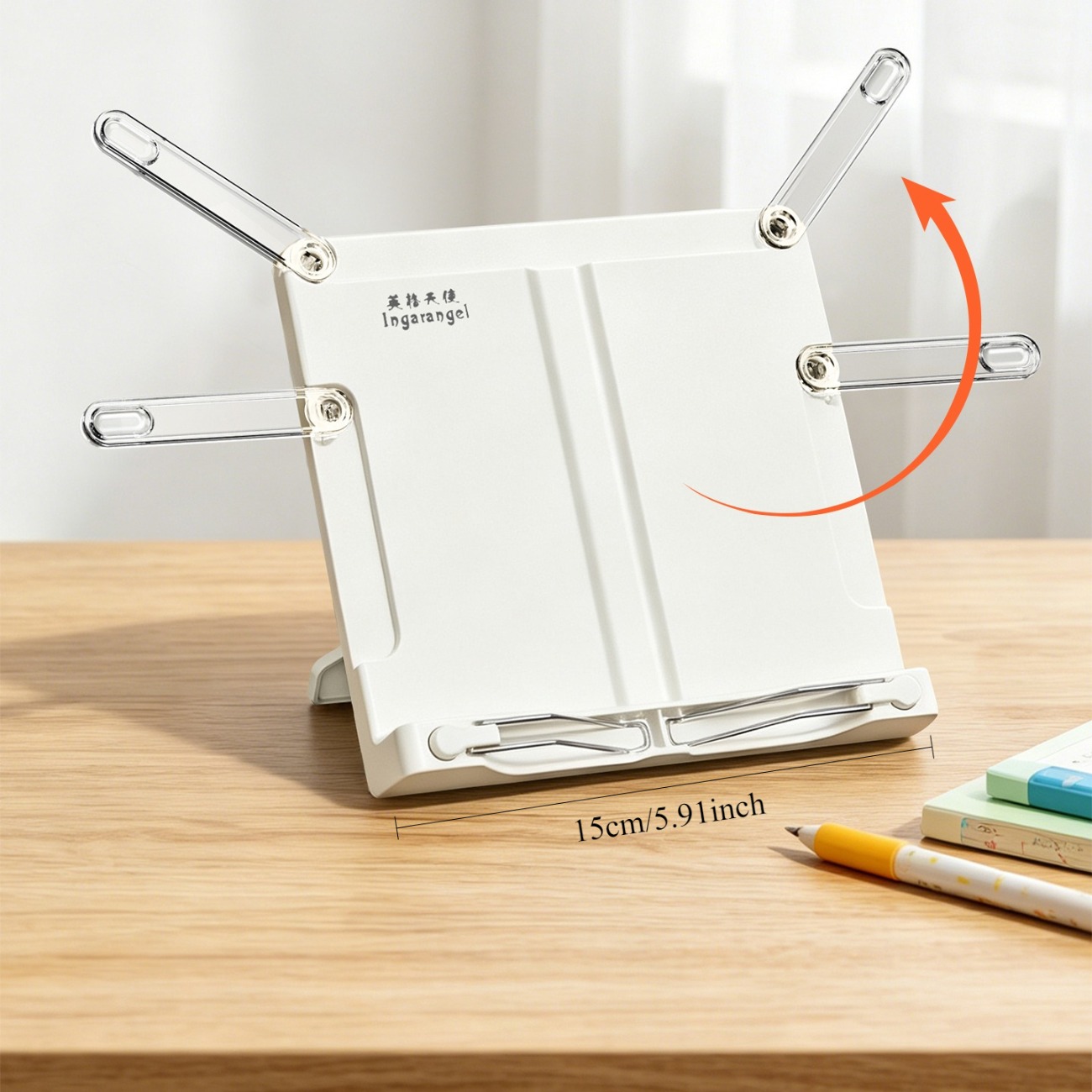 TEMU 1 pièce Support de lecture de petite taille, Porte-livre polyvalent pour téléphone et tablette, pliable et portable, Fourniture de bureau de