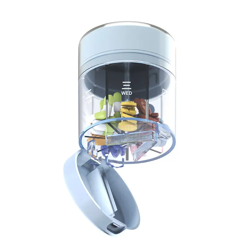 7 Day Pill Cases Portable Pill Cutter Travel Vitamin