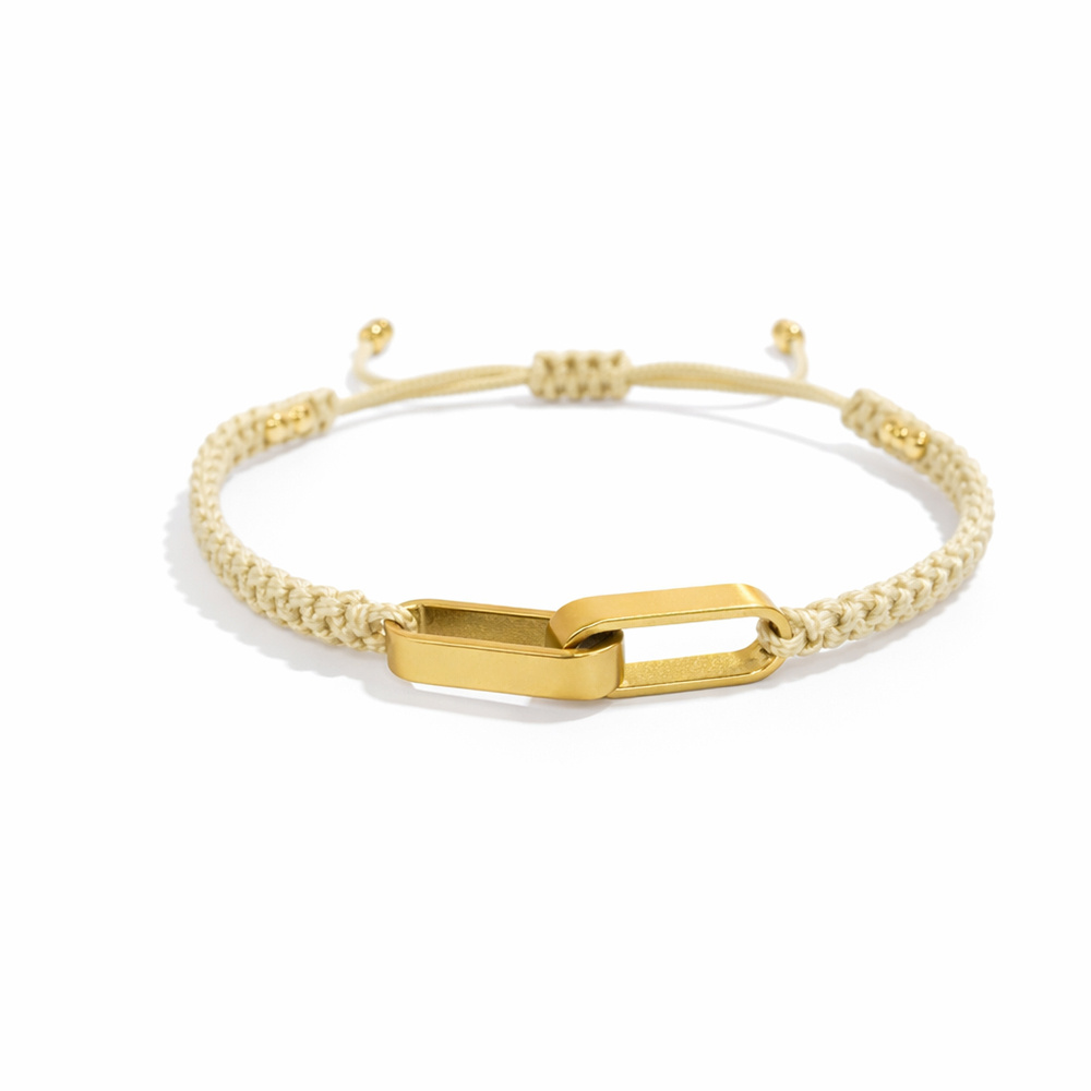 TEMU 1 stuk Gepersonaliseerde Gegraveerde Armband – Dubbele RVS Schakel met 2 Namen, Verstelbaar Gevlochten Touw Sieraad – Minimalistisch Design,