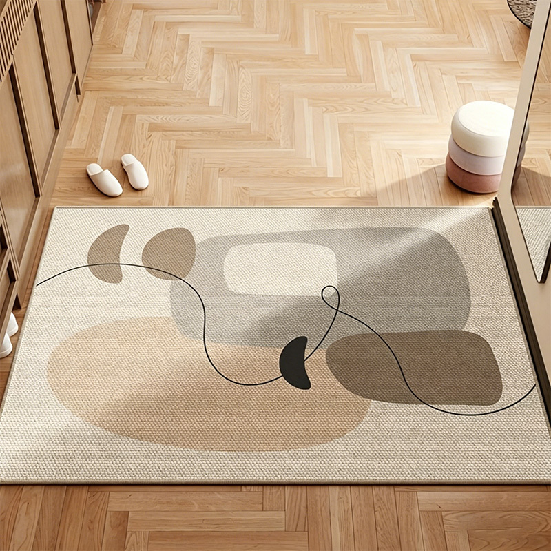 TEMU 1pc Minimalist Morandi Line Doormat, Easy Nordic Style Entrance Mat, Soft And Comfortable Bedroom Foot Mat, Suitable For Entrance, Hallway,