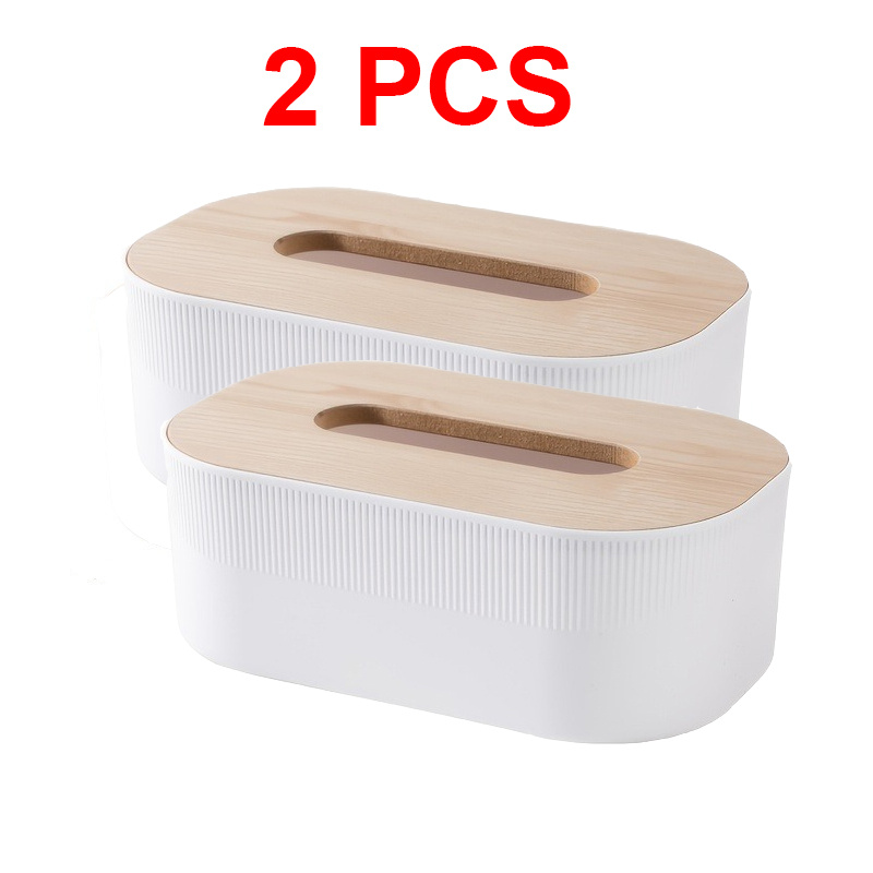TEMU 2pcs Nordic Minimalist Style Tissue Box, Random Color, Kitchen, Bathroom, Dining Table Tissue Box With Lid, Napkin Dispenser, Suitable For