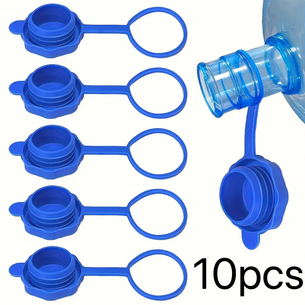 TEMU 10pcssilicone Reusable Water Jug Lids Suitable For 5-gallon/ 3-gallon Buckets Universal 55mm Bottle Opening Leak-proof And Dustproof Outdoor Camping/ Kitchen Storage Lids Jar Sealers