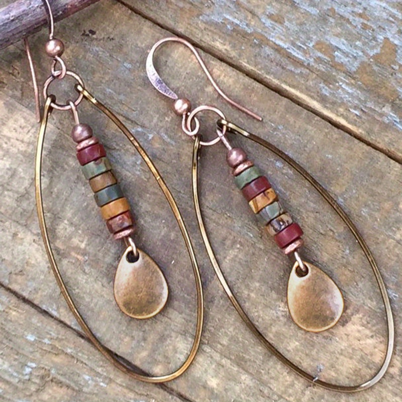 TEMU A Pair Of European And American Bohemian Exquisite Retro Design Of Women's Earrings, Very Suitable For Daily Casual Party Holiday Dress Birthday Gift