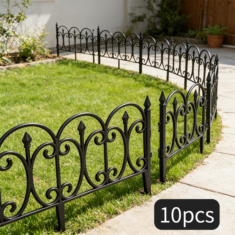 TEMU [3d] 10-20pcs Heavy-duty Plastic Fence Panels Suitable For Outdoor - Heavy-duty 3 Garden Fence Panels With , Decorative Landscape Panels For