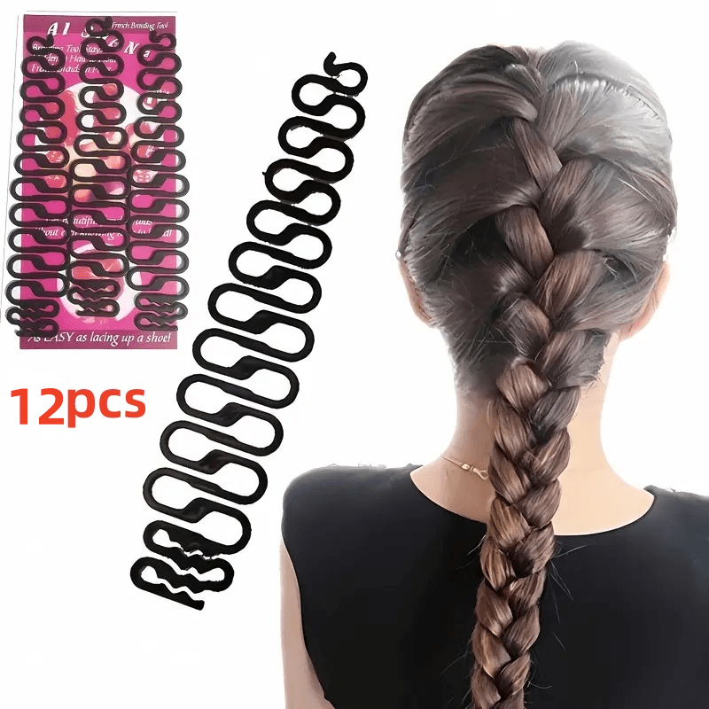 TEMU 6pcs/ 12pcs Elegant Hairstyle Tool Set, Plastic French Centipede Scissors Suitable For Women, Fishbone Ponytail Twisted Styling Accessories,