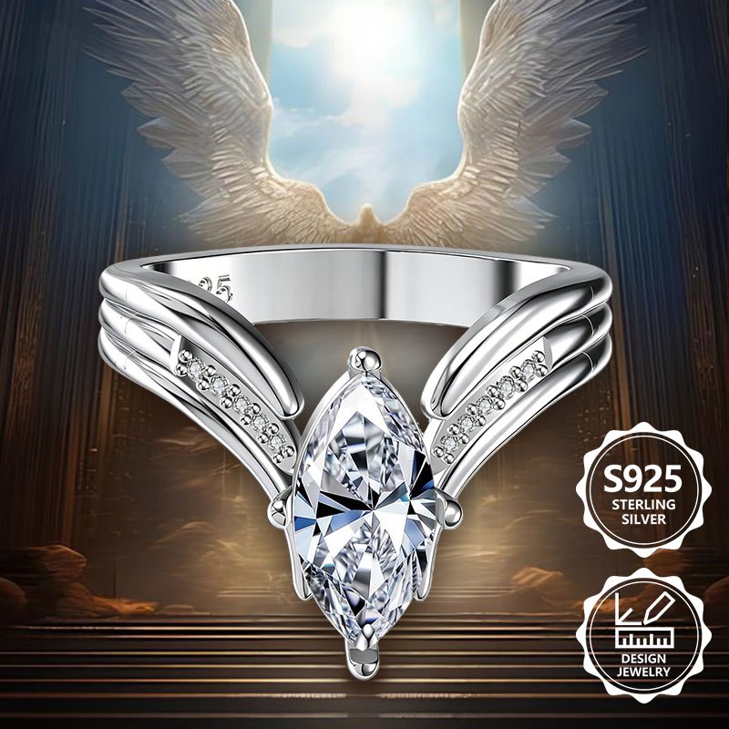 Image of A Beautiful Sterling ' Fashion Ring, Elegant And Fashionable, With A Of . The Ring Is With Integrated Cubic Zirconia And Is Suitable For Vacations, Daily Wear. An Ideal Commemorative Gift For .