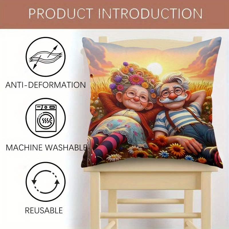 TEMU 1 pezzo, per cuscino decorativa, Materiale in poliestere, Con cerniera, Lavabile in lavatrice, Morbida per cuscino, Adatta per letto, , sedia da
