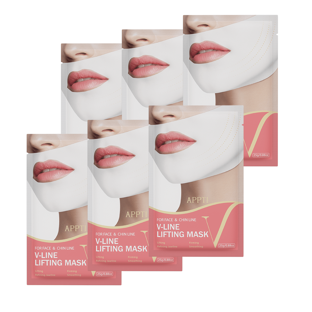 TEMU Lot de 6 masques liftants pour en V, patchs -rides pour et le cou, masque pour le cou, raffermissant et instantané, minimise les rides/ridules,