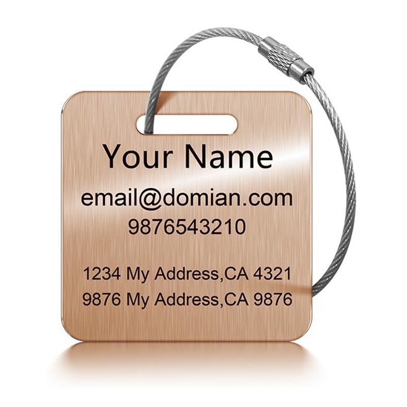 Custom Acrylic Luggage Tag with Wire Rope Hook