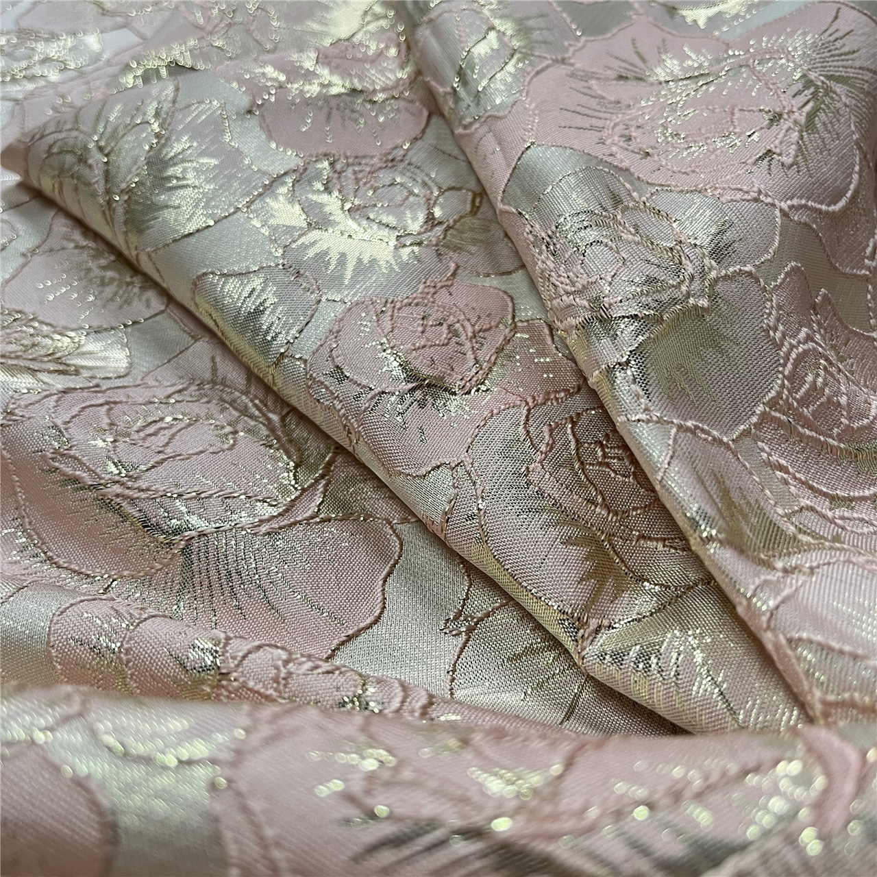 E-shop 1 Stück Weicher Eleganter Jacquard-Stoff, Luxuriöses Goldenes Rosenmuster, Orientalisches Schönheitsgefühl, Glatte Textur, Atmungsaktiv,