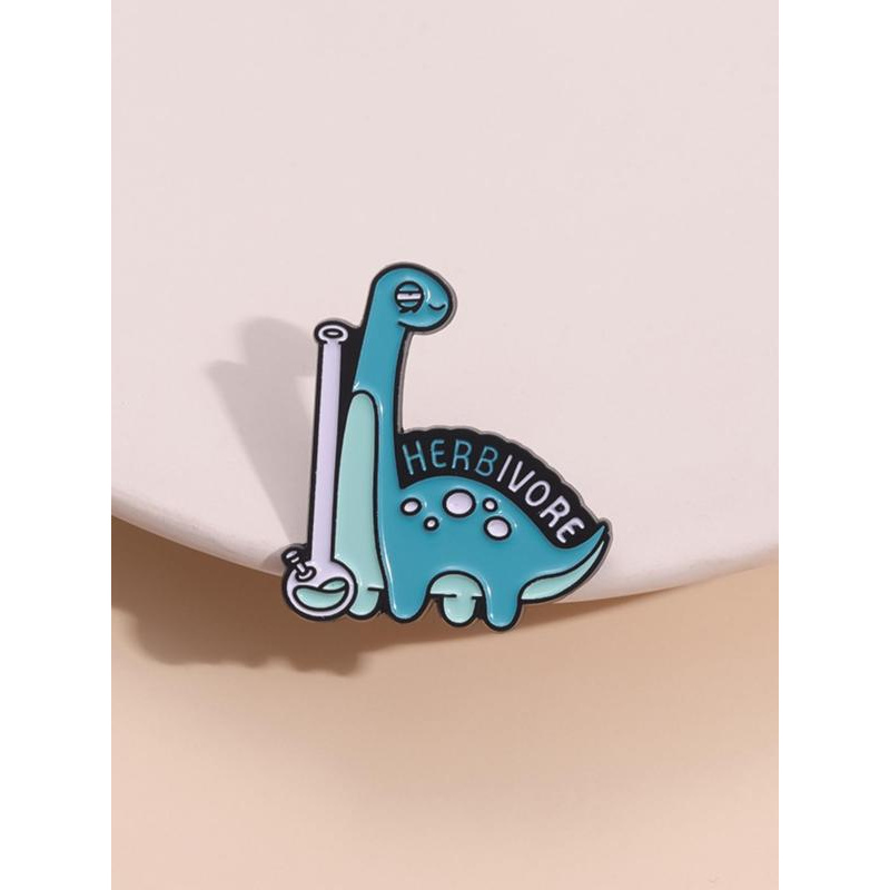 TEMU Adorable Cartoon Dinosaur Design Brooch, Trendy Letter Brooch For Parties, Everyday Clothing Accessory, Stylish And Versatile Exquisite Brooch,
