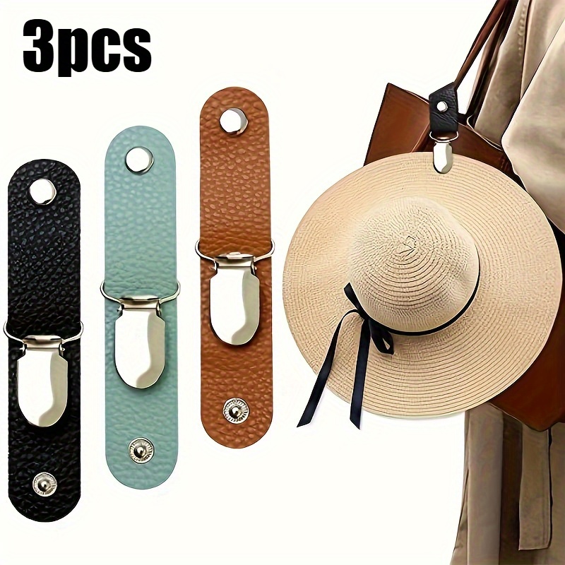 TEMU 3pcs Mixed Metal Hat Clips, Suitable For Handbags, Backpacks, Suitcases, Travel Outdoor Camping Hiking Hat Fixing Clips