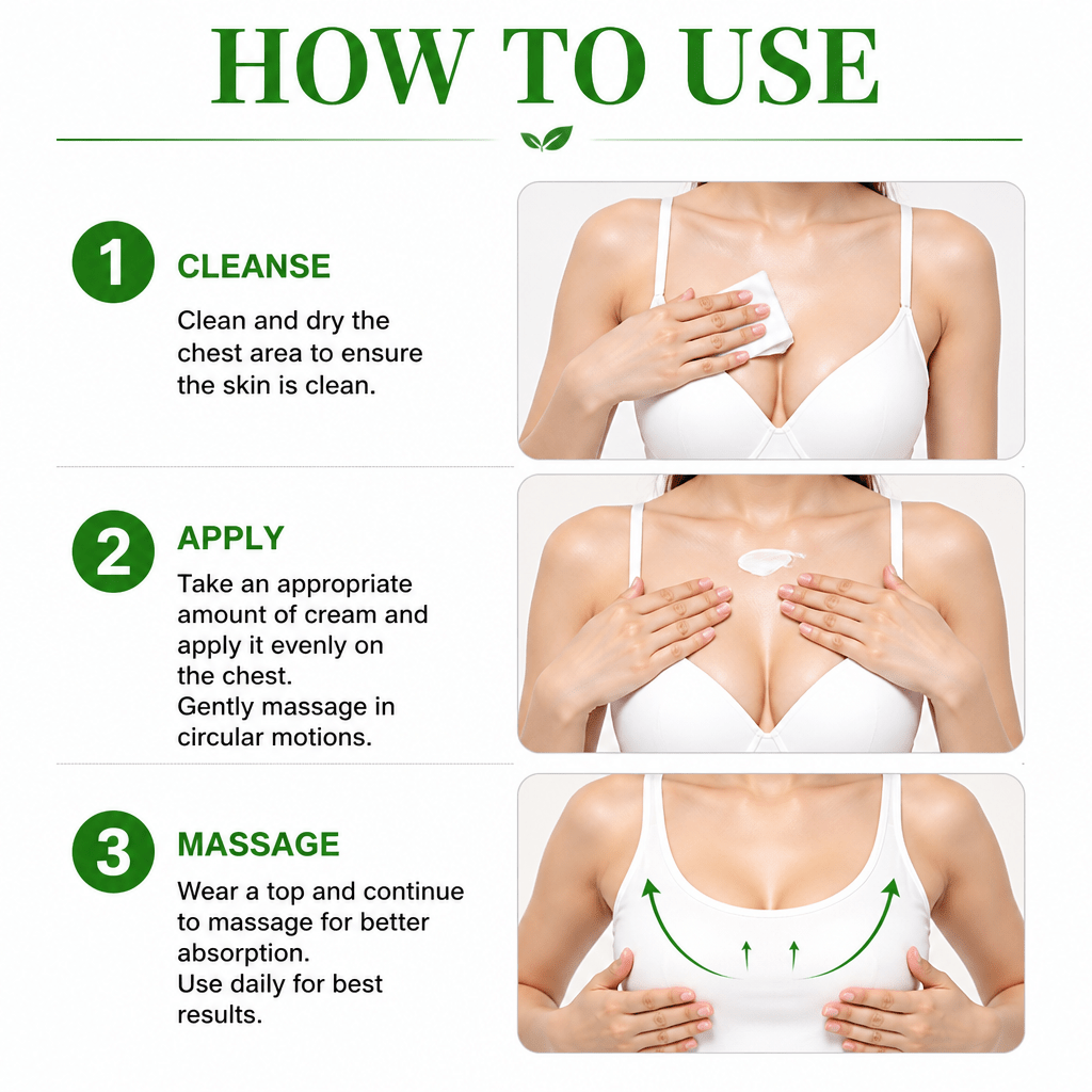 A New Generation of Breast Lifting Cream Formulated with Bee Venom, Retinol, Shea Butter, And Vitamin C. It Deeply Moisturizes, Lifts, And Firms The Breasts for a Smoother And Tighter Appearance, Allowing You to Fully Embrace Your Feminine Charm
