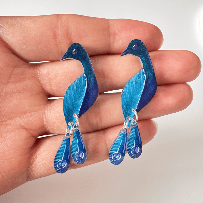 2pcs Bohemian Gradient Blue Long Dangle Earrings