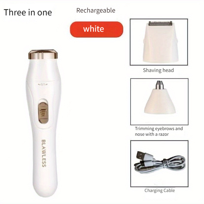 TEMU 3-in-1 Women's Hair Removal Suit-usb Rechargeable Face, Nose And Body Trimmer Her