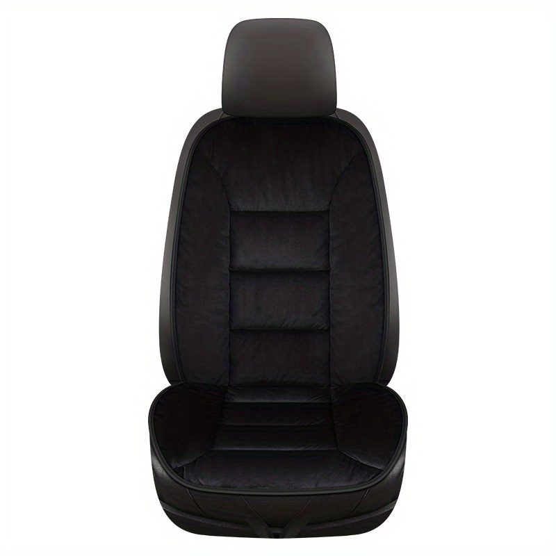 TEMU [c01 Plush Cushion] New Autumn Winter Plush Thickened Warm Car Seat Cushion Lumbar Support Single Seat Mat Short Plush Winter With Backrest