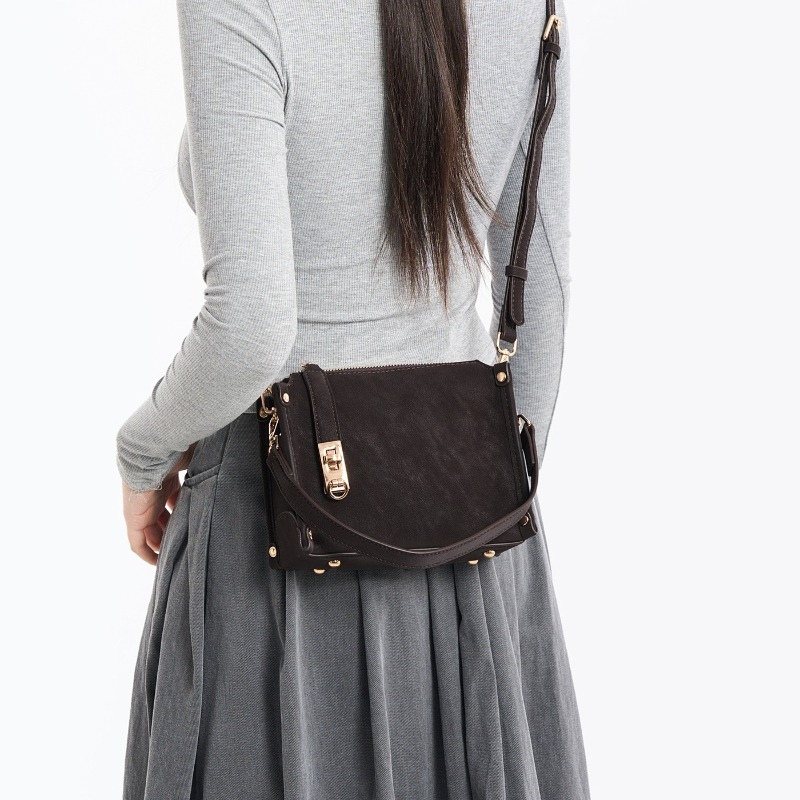 Solid Color Retro Cowhide Texture Underarm Bag Casual Women Commute Crossbody Purse_voghion.com