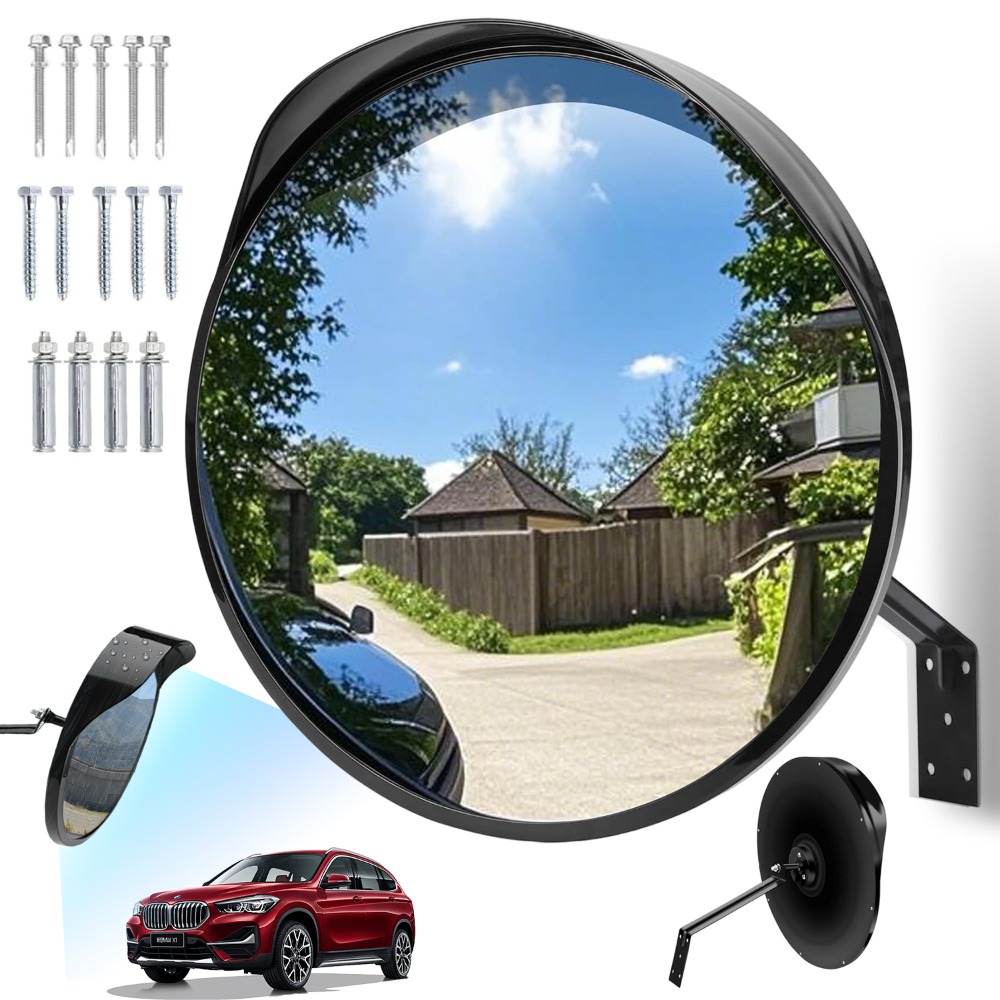 Image of 1pc 30cm Traffic Mirror Garage Corner Safety Mirror, Wide-angle View, No Dead Angle, And Adjust.