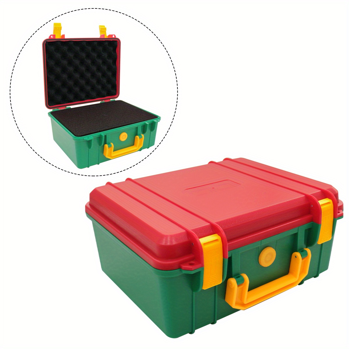 TEMU 1-pack Waterproof & Shockproof Protective Equipment Hard Carry Case For Camera, Photography, Travel, Electronic Digital Products - Foam Storage