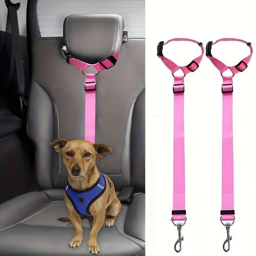 adjustable 2 in 1 dog car seat belt use this rear seat leash and ring to your pets