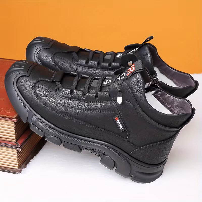 mens winter boots slip resistant anti kick all terrain traction eva sole like upper adjustable closure cushioned insole for outdoor casual everyday black boots for men slipresistant shoes sleek breathable interior Product details 3