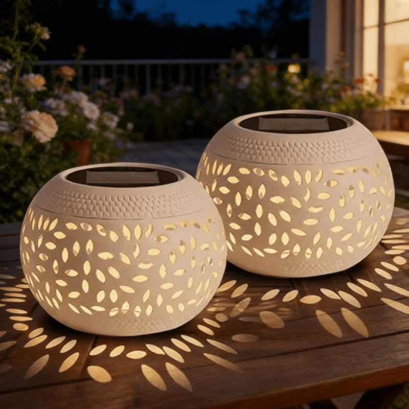 2solar outdoor metal table lamp white black ip65indoor outdoor ambient projection   home decor night light spring decor for table   yard bedroom