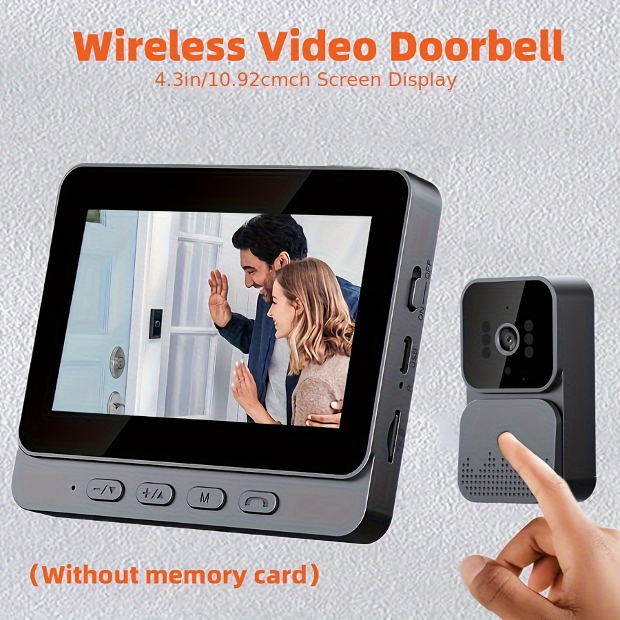 TEMU Doorbell Camera, Smart Video Doorbell, Wireless Video Doorbell, 170° Viewing Angle, Audio, Night Vision Function, Easy And Quick Installation,