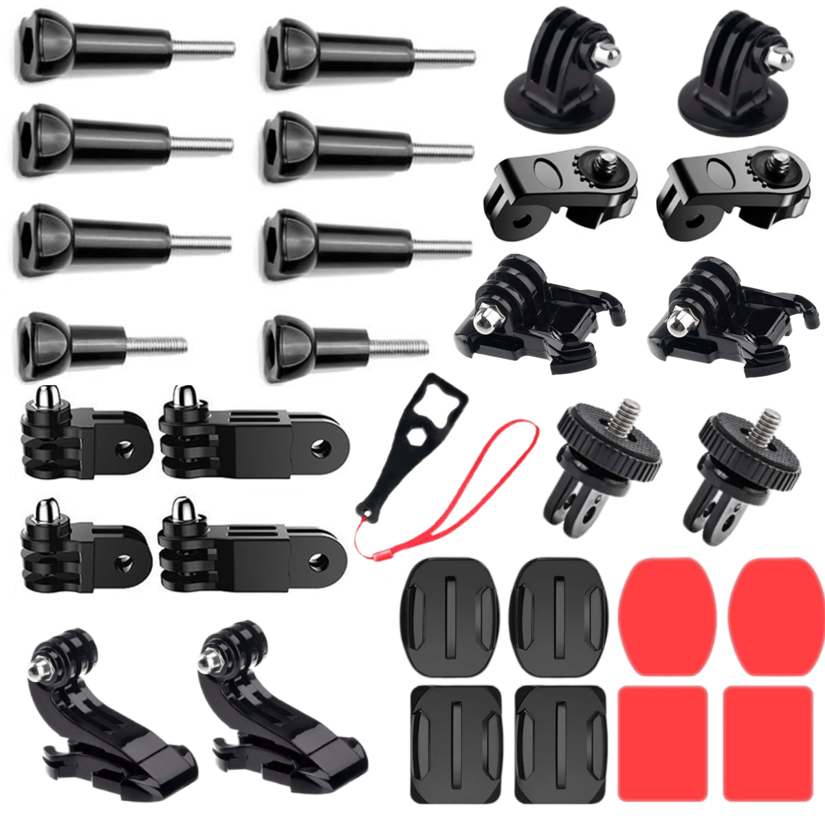 

31pcs Action Camera Accessory Kit - Compatible With Gopro Hero 13/12/11/10/9/8/7/6/5, X4/x3/one R, Dji Action 2/3/4, & More - Includes Helmet Mounts, Tripod Adapters, And More For