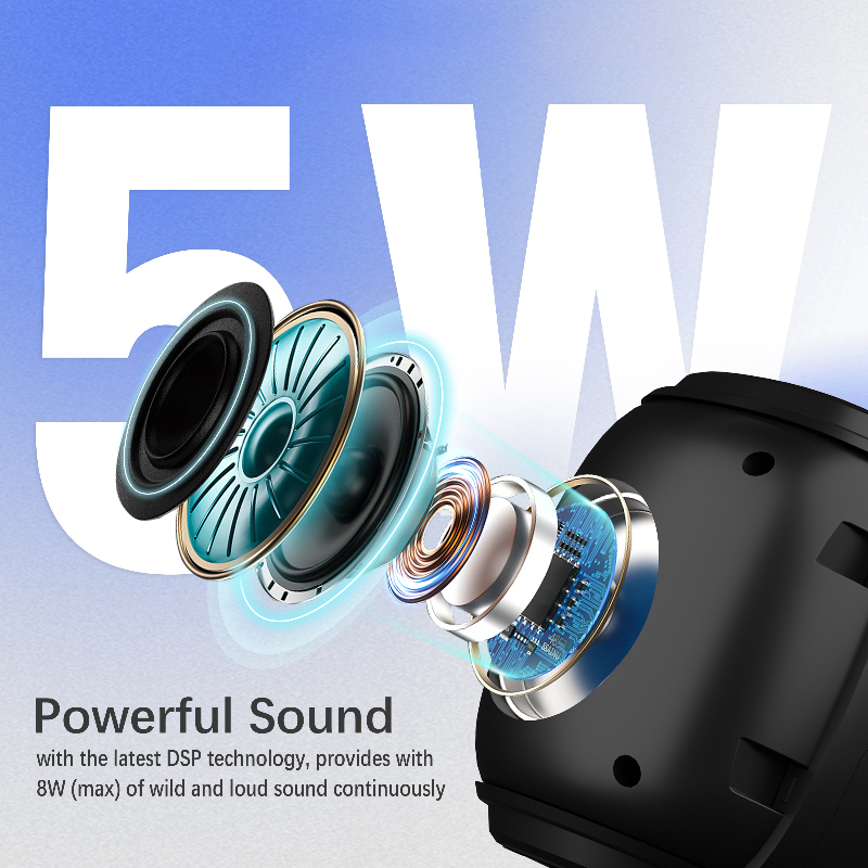 Altavoz Portátil Alaxe Azul Marino, Altavoz Inalámbrico BT. Soporta Reproducción Inalámbrica, Reproducción USB, Luces RGB, Bajos Potentes, Estéreo Fuerte, Altavoz Portátil, Batería de 500Mah, Conexión con Teléfono Móvil/Tablet, para Hogar, Coche, Exterior, Camping, REGALO