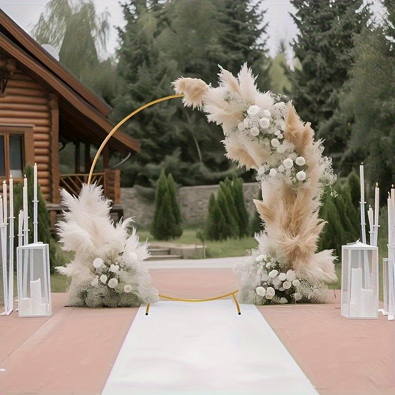 4 9ft 5 9ft 6 6ft golden metal circular background frame suitable for balloons and flower arrangements   weddings engagements birthdays and anniversary celebrations indoor outdoor party decoration no electricity required 0
