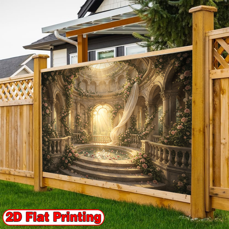 Golden Column Palace Hall Decor Theme Backdrop