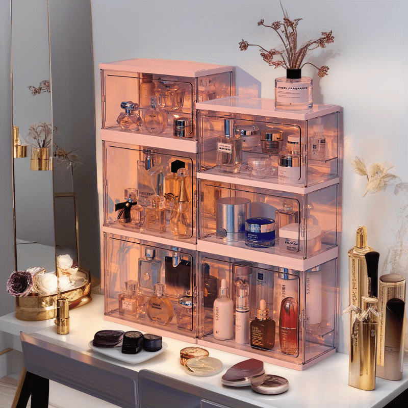 Drehbarer Make-up-Organizer – 360° Drehbar, Transparent, Mit Etagen Für Kosmetik & Parfüm