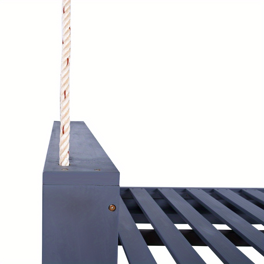 Garden seating. Swing chair. Double-sized porch swing bed seating set with hemp rope swing frame, suitable for gardens and backyards. Minimalist rustic style, ideal for courtyards and gardens. Mattress sold separately.