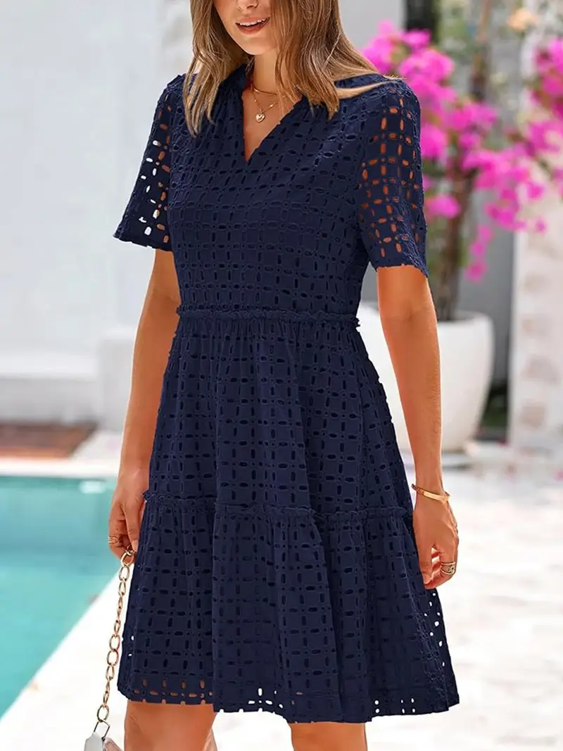 womens hollow dress short sleeves v neck lace - Temu Mauritius womens hollow dress short sleeves v neck lace - Temu Mauritius