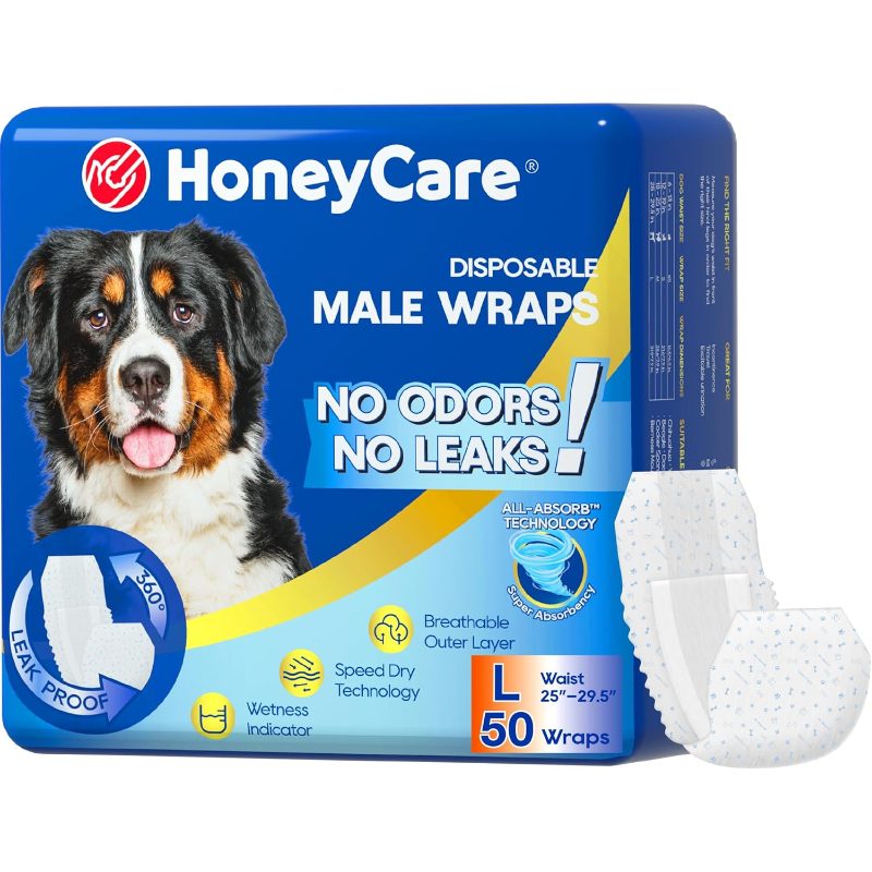 All-Absorb A24 Male Dog Wrap, 50 Count, Large