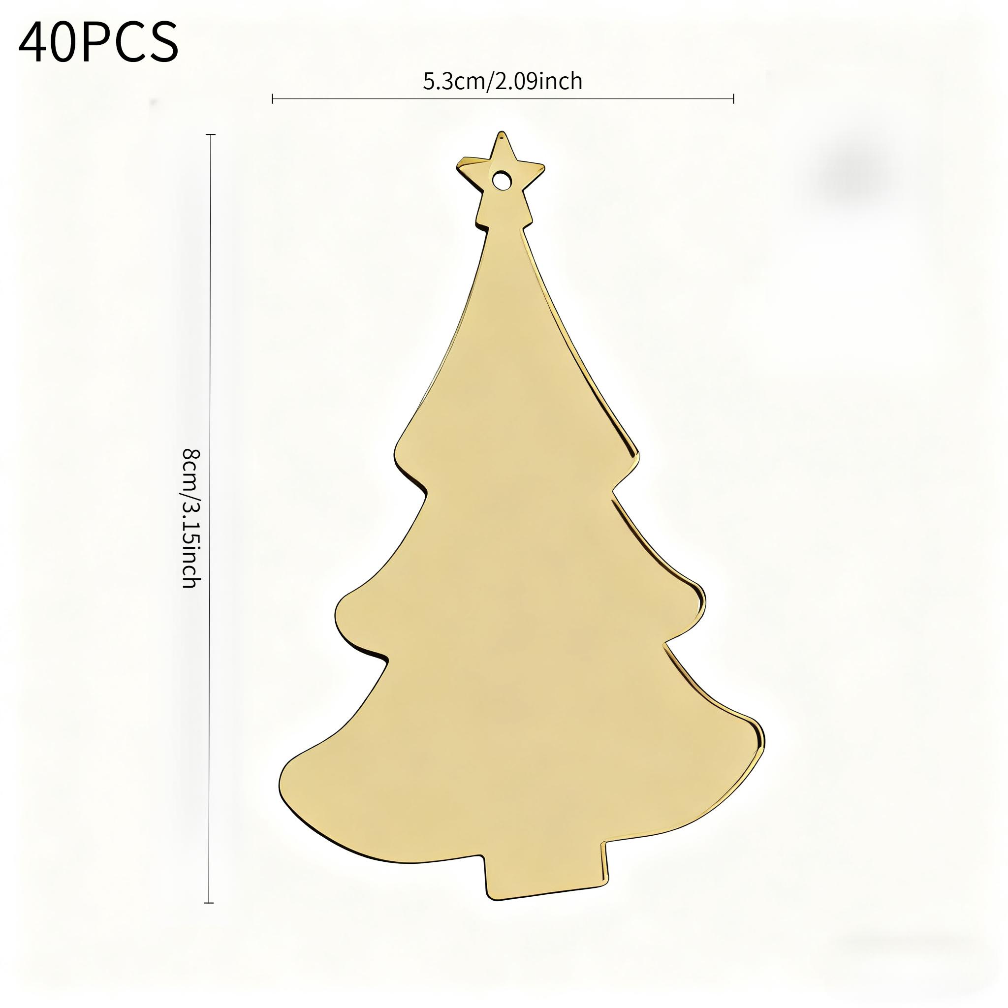 TEMU 2d Flat, 20pcs, 40pcs, 60pcs, 2d Flat Acrylic Christmas Tree Ornaments Diy, Suitable For Christmas Tree Decorations And Home Party Decorations,