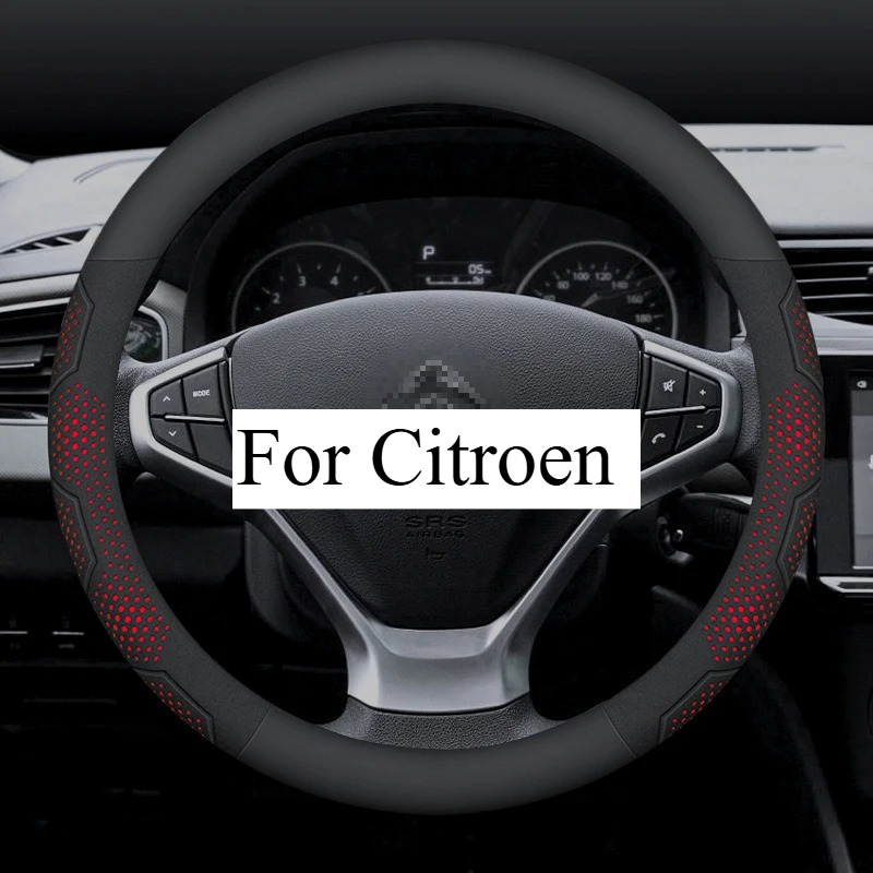 TEMU For C1 C2 C3 C4 C5 C6 Vts C- Berlingo Carbon Fiber Pu Leather Car Steering Wheel Cover Auto Accessories