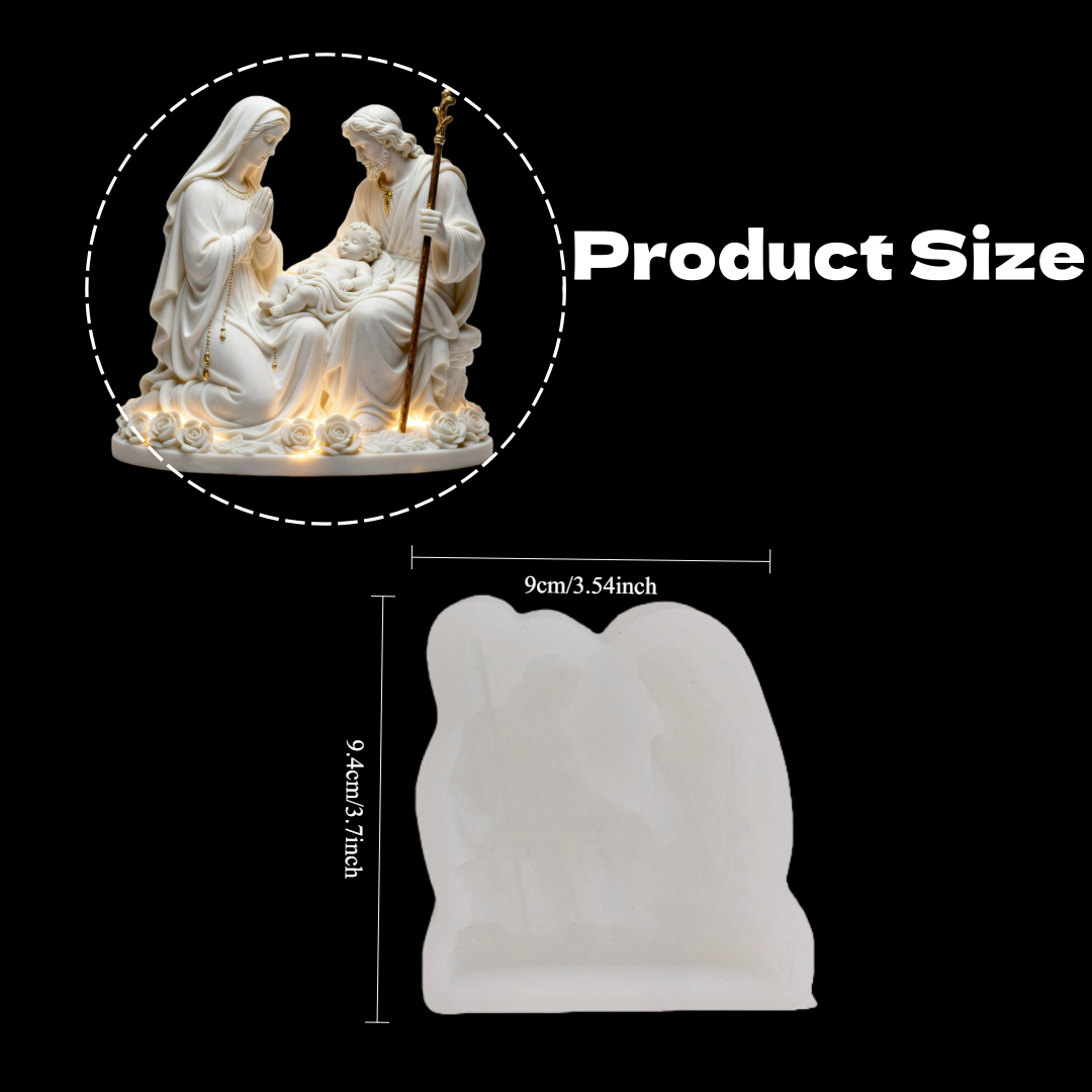 Image of Nativity Candle Making Mold - Epoxy Resin Mold Clay And Plaster Mold Reusable Silicone Mold For Diy Candle Making, Epoxy Resin Craft, Perfect For Easter Gifts, Baptism Ceremony & Wedding Favors