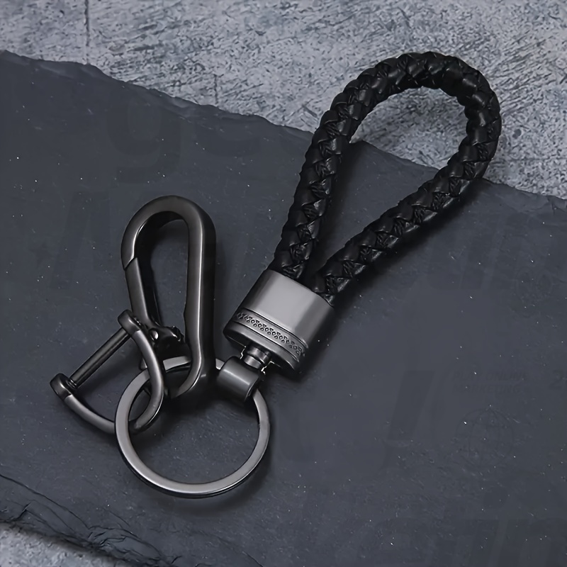 item picture fashion black braided rope keychain durable   alloy anti lost car pendant suitable men and women