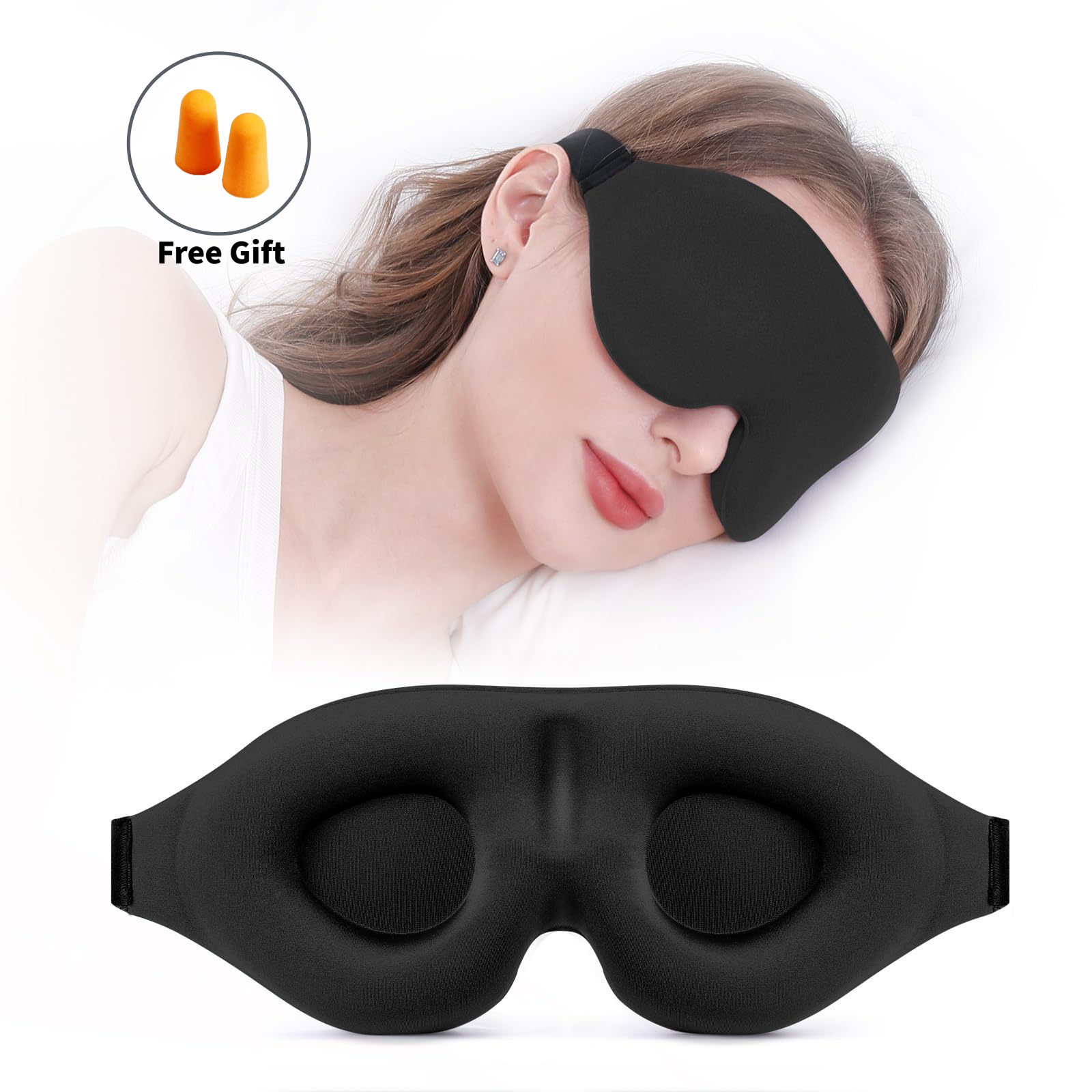 TEMU 2pcs, Mask And Earplug Set, Non-constricting, Breathable And Comfortable, Helping You Sleep All Night, Essential For Travel And Office Nap, New